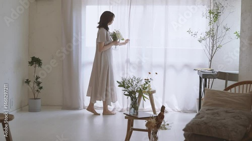 女性　ライフスタイル　フラワー