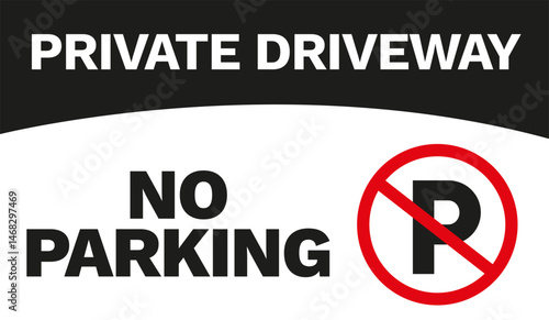 No parking private driveway sign vector – editable EPS street sign template
