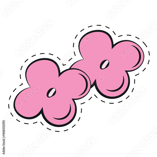 Cartoon colored flower with petals. Vector