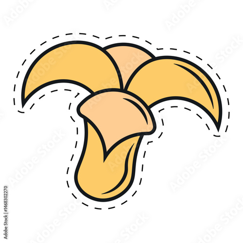 Cartoon colored flower with petals. Vector