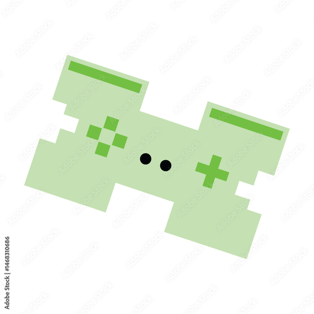 Obraz premium Green pixel game controller. Vector