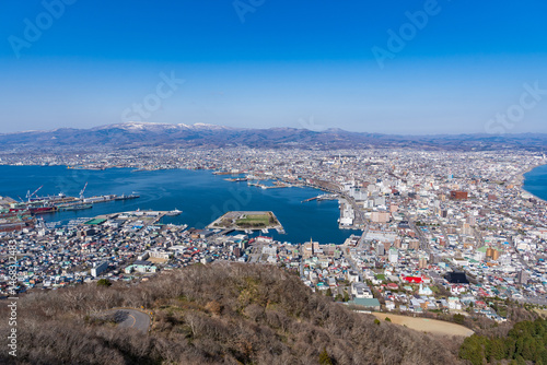 函館山から見る快晴の函館風景