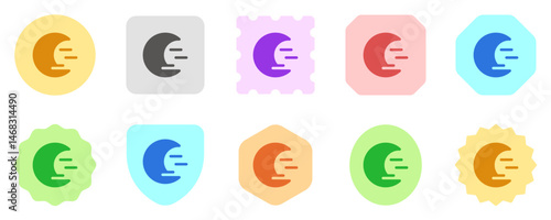 Editable cloudy windy moon vector icon. Part of a big icon set family. Perfect for web and app interfaces, presentations, infographics, etc