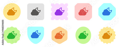 Editable night sky, moon and cloud vector icon. Part of a big icon set family. Perfect for web and app interfaces, presentations, infographics, etc