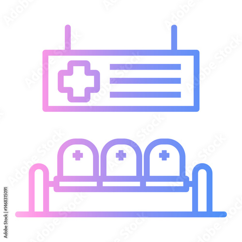 waiting room Line Gradient Icon