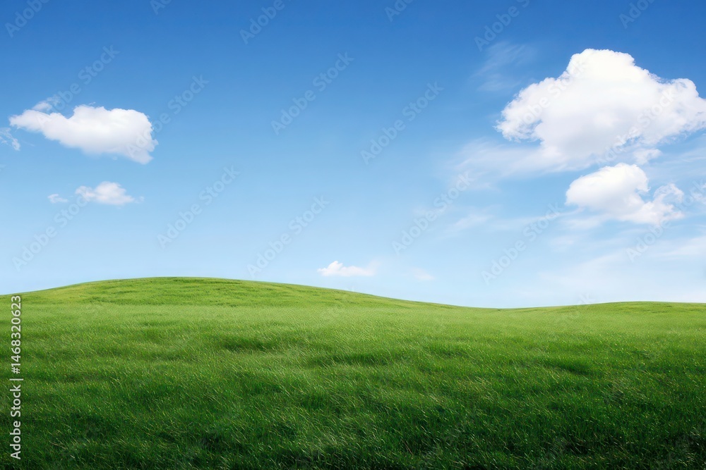green grass hill and blue sky green grass hill and blue sky