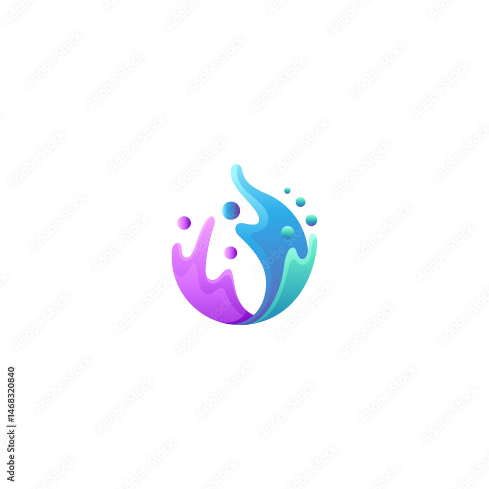 Fototapeta premium Water Drop 3d colorful logo design concept