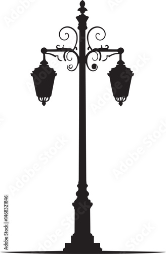 street lamp vector: lamp, light, old, street, vintage, antique, and meta,l etc.