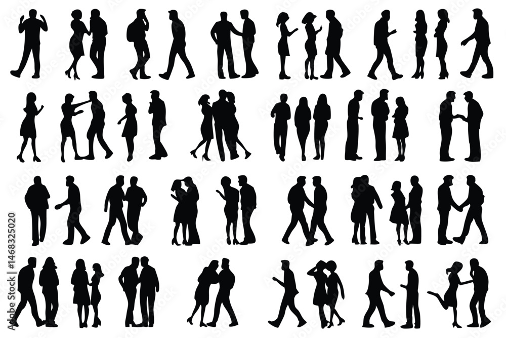 vector isolated people silhouettes set Editable Vector Illustration vector isolated people silhouettes set Editable Vector Illustration