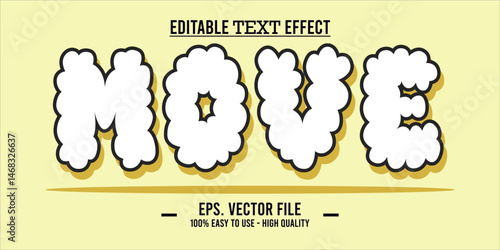 Move - Editable Wavy Colorful Striped Vector Text Effect