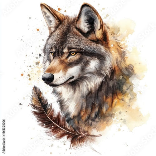 Wallpaper Mural Captivating Rendering of an Alert and Powerful Wolf in the Wild  A digital or painting showcasing the majestic and enigmatic nature of this iconic predator in its natural habitat Torontodigital.ca