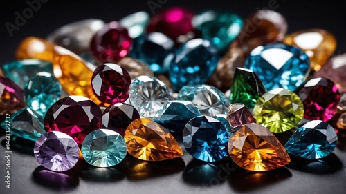 A dazzling assortment of colorful gemstones and jewels.