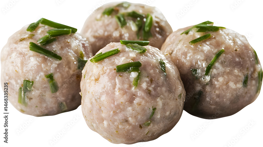 steamed meatball, dim sum food cutout png isolated on white or transparent background