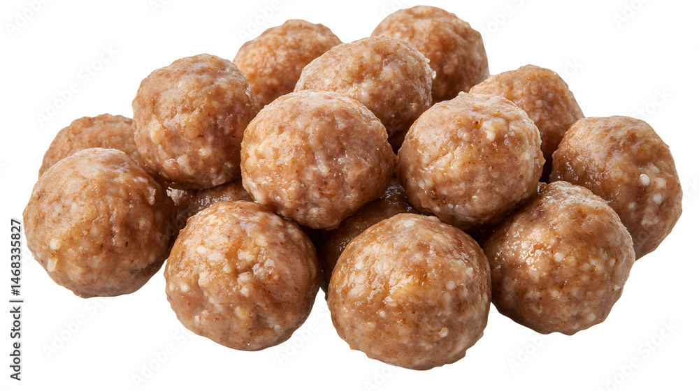 steamed meatball, dim sum food cutout png isolated on white or transparent background
