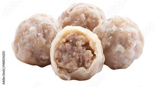 Obraz na płótnie steamed meatball, dim sum food cutout png isolated on white or transparent background
w salonie