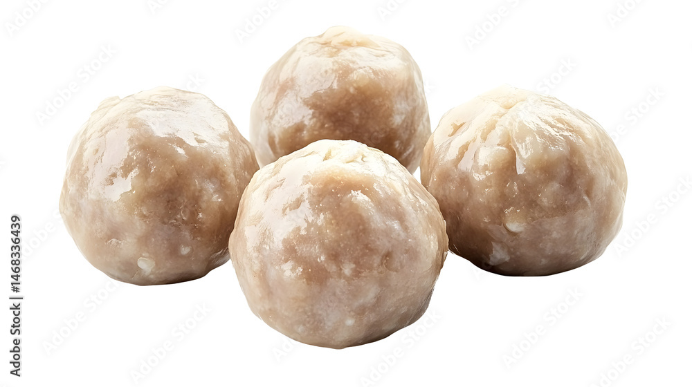 steamed meatball, dim sum food cutout png isolated on white or transparent background