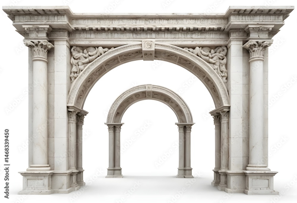 Naklejka premium Grand Architectural Archway with Classical Columns