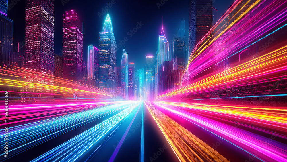 Futuristic City Skyline Blu Futuristic City Skyline Blu