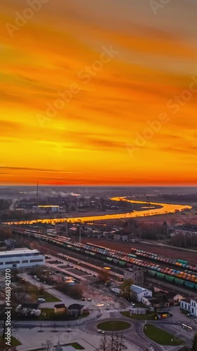 Wallpaper Mural Industrial railway transport rain hub vertical timelapse Jelgava Latvia Torontodigital.ca