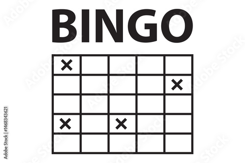 bingo game icon on white background.