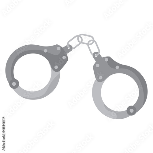 Police handcuffs flat icon. Vector