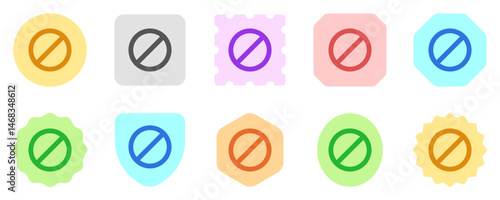 Editable vector stop prohibitions block icon. Part of a big icon set family. Perfect for web and app interfaces, presentations, infographics, etc