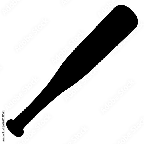 A black silhouette of a baseball bat ready for a powerful swing