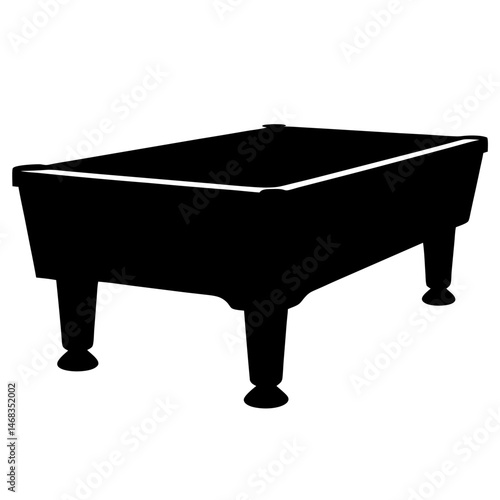 Silhouette of a classic billiard table with pockets and short legs