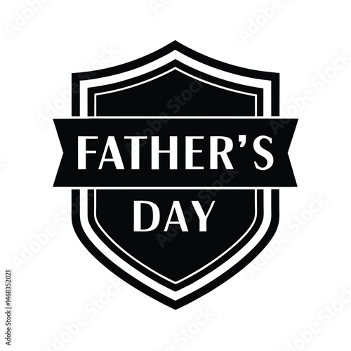 Classic black and white father's day emblem design representing the holiday celebrating dads and paternal bonds.