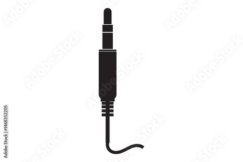 audio jack socket cable connector plug icon, vector illustration of an electric plug.