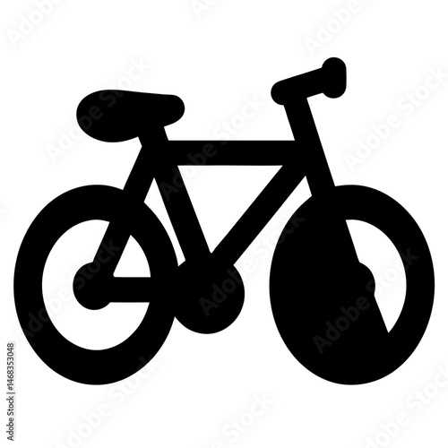 Black Bicycle Icon Vector Illustration Isolated on White Background Design Element