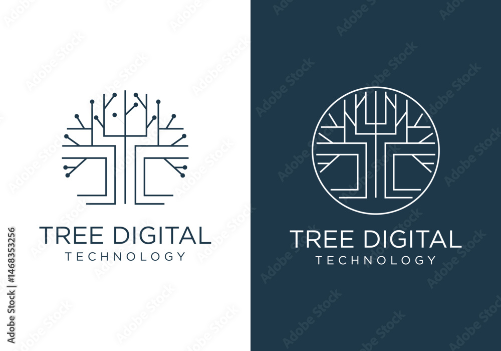 technology tree logo. technology network tree vector technology tree logo. technology network tree vector