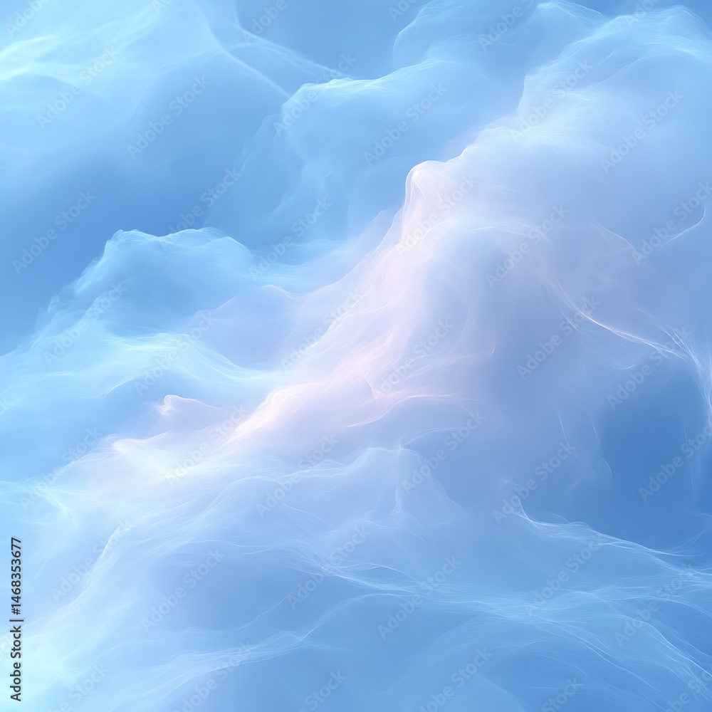 Obraz premium Soft, ethereal, light blue and white abstract cloudscape