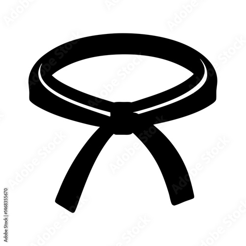 Silhouette of a black martial arts belt, signifying skill and discipline