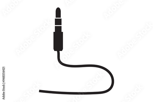 audio jack socket cable connector plug icon, vector illustration of an electric plug.