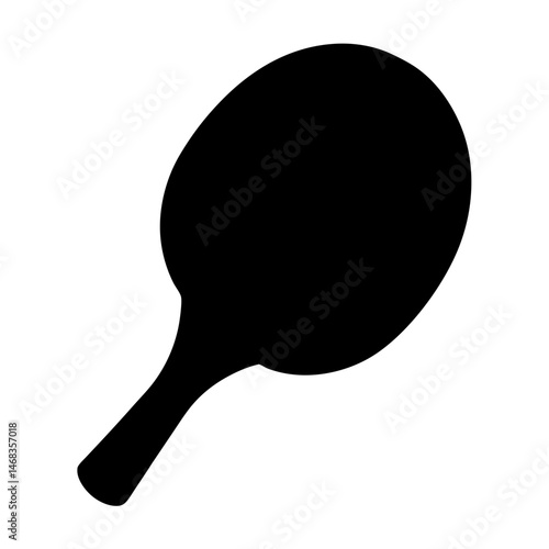 Simple Silhouette of a Table Tennis Paddle for Ping Pong Sport Game