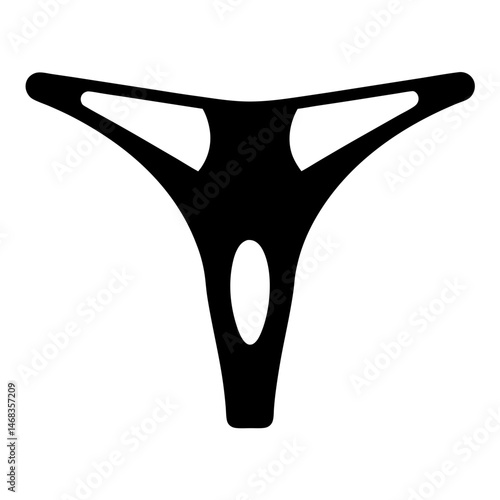 Abstract depiction of thong underwear in black and white minimalist style