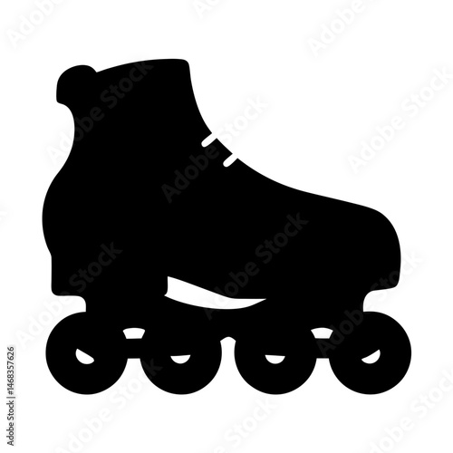 Silhouette illustration of an inline roller skate for sports and recreation