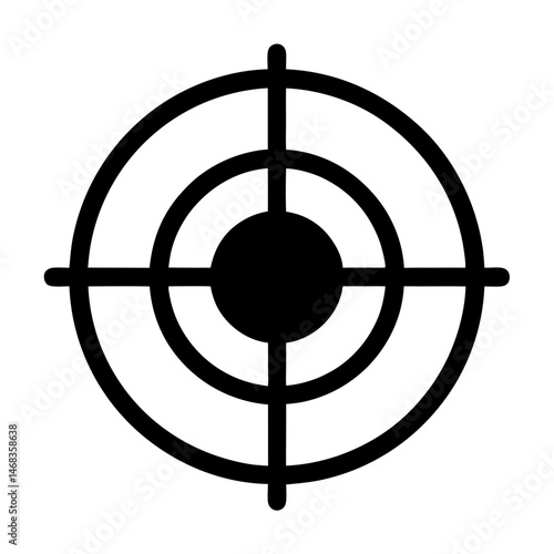 Simple black target illustration with crosshair for accuracy and precision focus