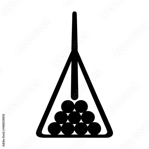 Rack of billiard balls in a triangle a classic game image