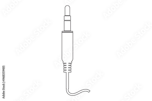 audio jack socket cable connector plug icon, vector illustration of an electric plug.