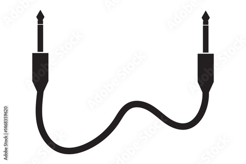 audio jack socket cable connector plug icon, vector illustration of an electric plug.