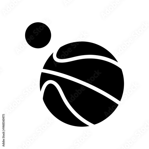 Stylized Basketball Icon with a Small Circle on the Side, Simple Design