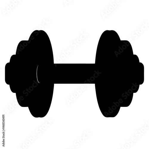A simple solid black dumbbell perfect for fitness and strength training