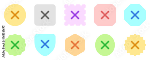 Vector cross multiply close remove mark icon. Black, white background. Perfect for app and web interfaces, infographics, presentations, marketing, etc.