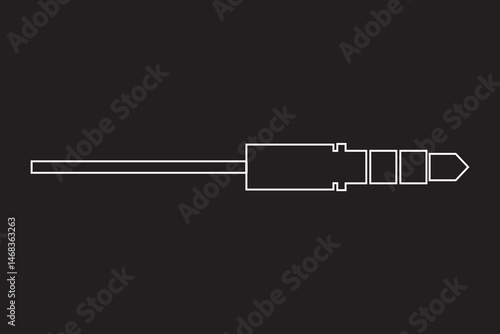 audio jack socket cable connector plug icon, vector illustration of an electric plug.