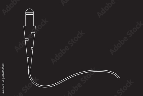 audio jack socket cable connector plug icon, vector illustration of an electric plug.