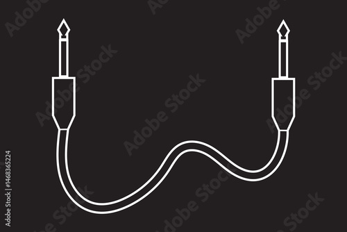 audio jack socket cable connector plug icon, vector illustration of an electric plug.