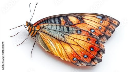 Vibrant and Captivating Butterfly with Intricate Orange and Black Wing Pattern Showcasing the Delicate Beauty and Elegance of This Fascinating Insect in Close up Detail