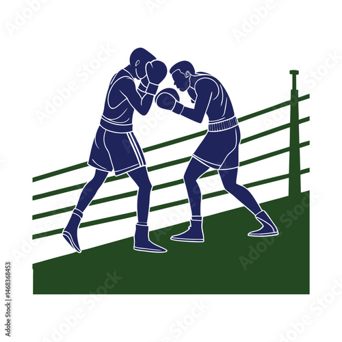 silhouette of a boxer in action